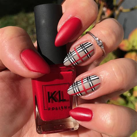 burberry check nails|burberry nail designs.